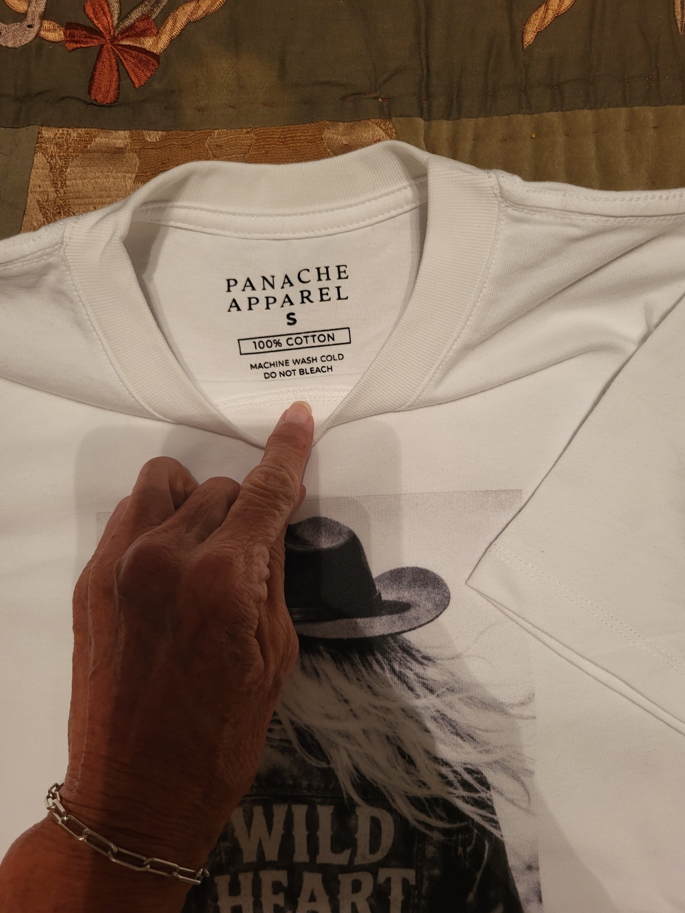Panache White Short-Sleeve Tee with Black Graphic